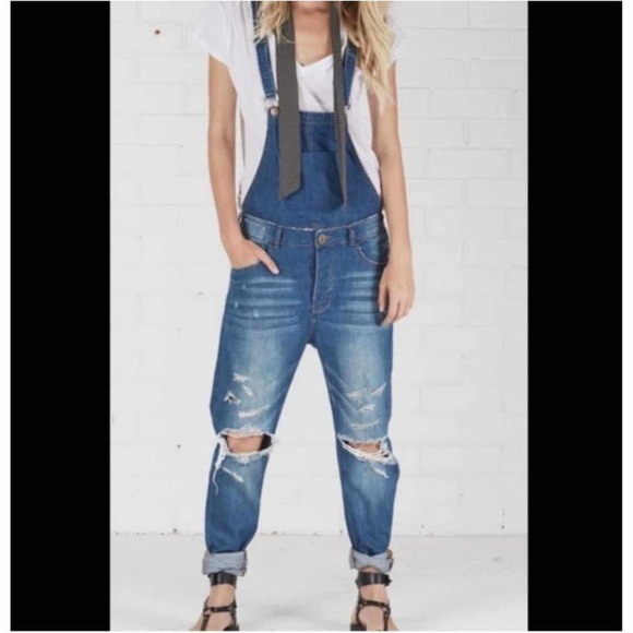 One Teaspoon Felix Chambray Overall Size 30 Blue Cult - Picture 1 of 11